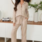 Drawstring Waistband Edge Stitch Detail by Milio Milano in Earth Beige