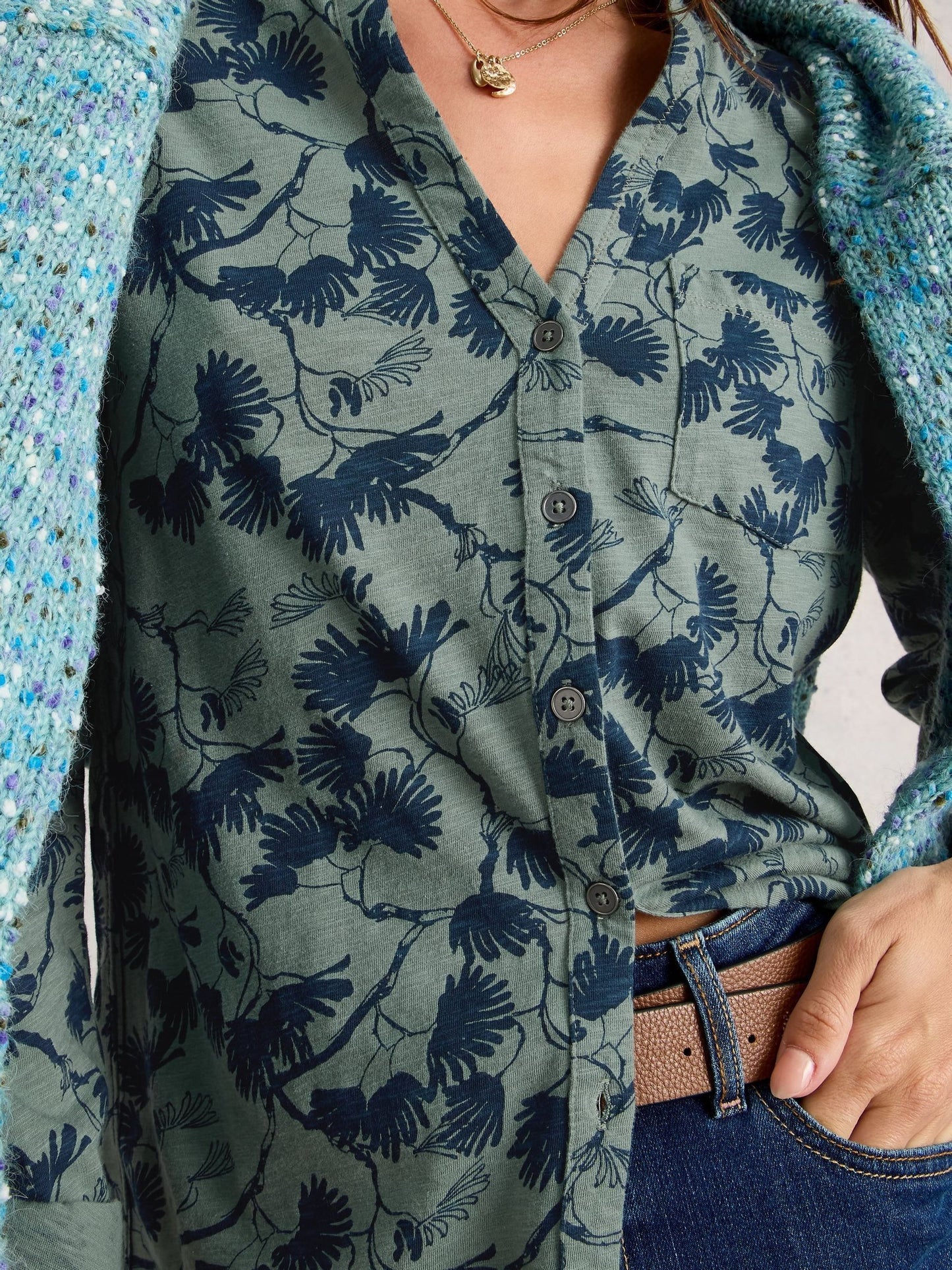 Annie Longline Shirt by White Stuff in Green