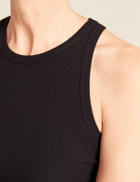 Ribbed Racerback Tank by Boody in Black