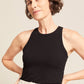 Ribbed Racerback Tank by Boody in Black