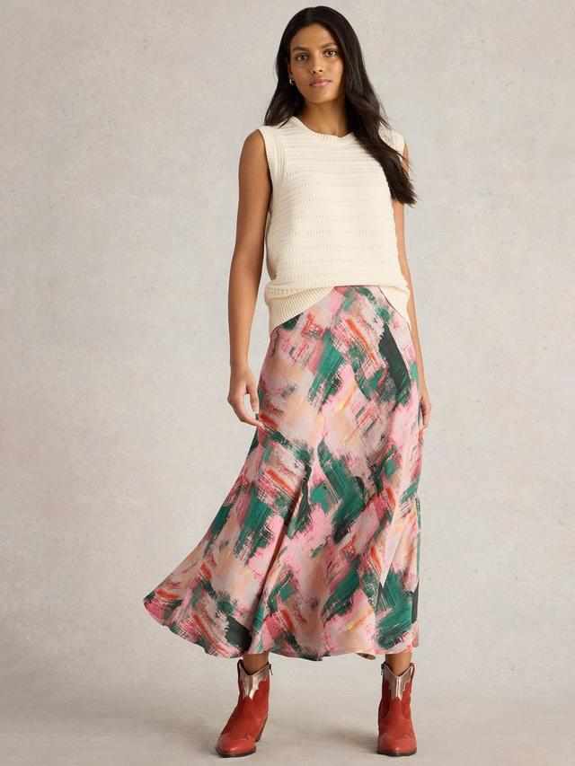 Hope Bias Cut Maxi Skirt by White Stuff in Pink