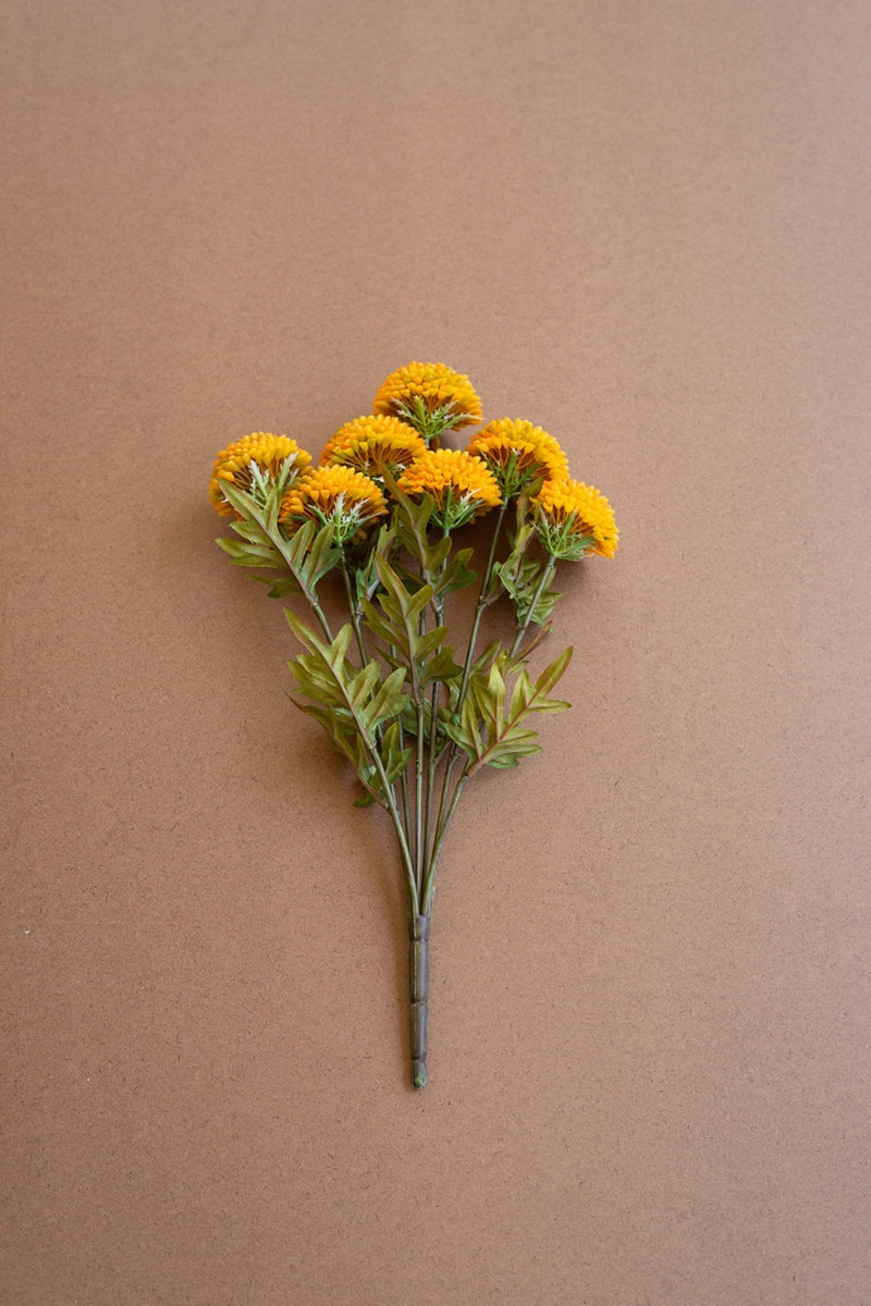 Bundle of 7 Artificial Mustard Ball Dahlias by Kalalou