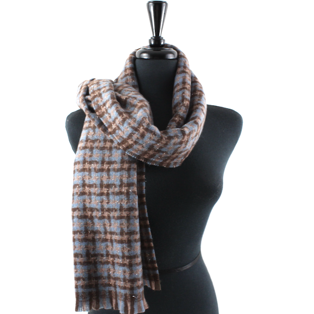 Winter Puzzle Scarf by Pretty Persuasions in Grey Purple