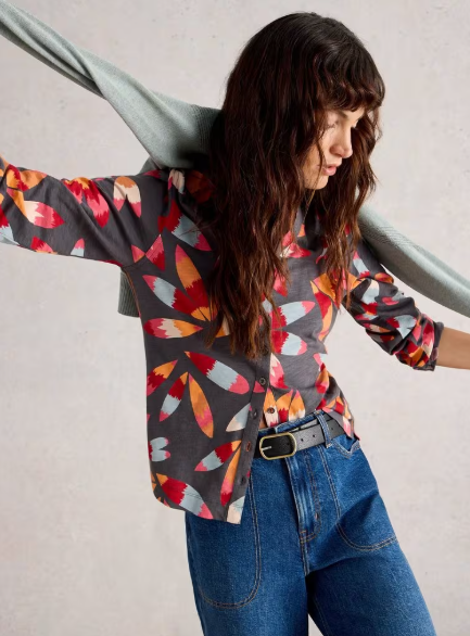 Annie Jersey Shirt by White Stuff in Grey