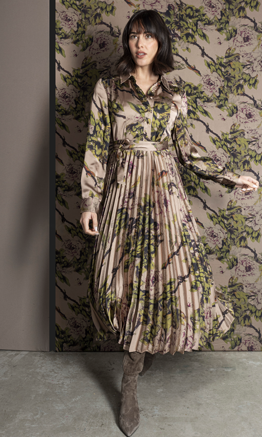 Branches Long Dress by Anonyme in Pink