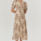 Adaline Dress by Exquise in Brown/Beige