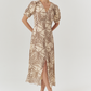 Adaline Dress by Exquise in Brown/Beige